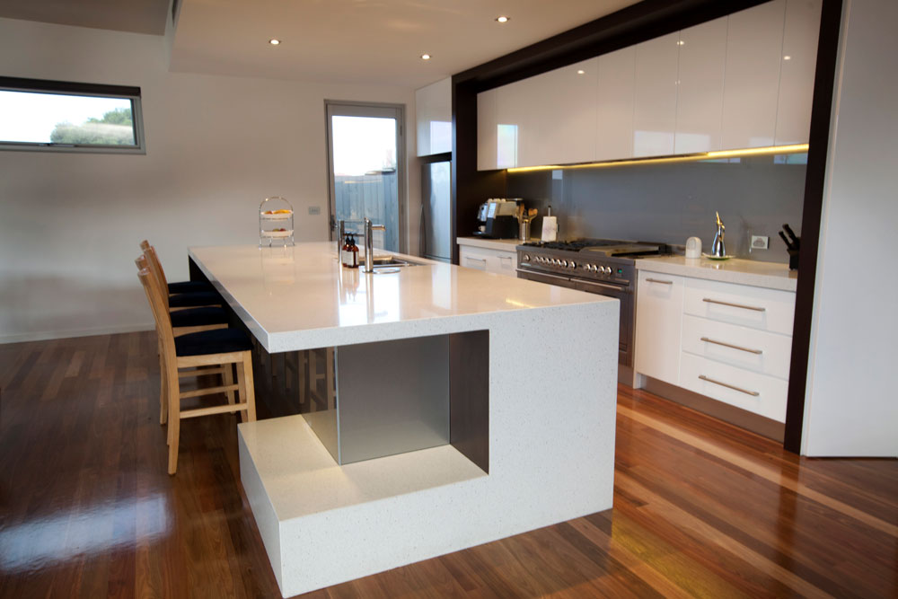 White Stone Benchtop in Geelong Kitchen